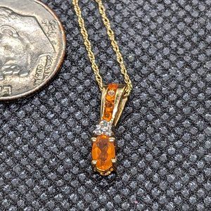 Tiny Delicate Mexican Fire Opal Necklace